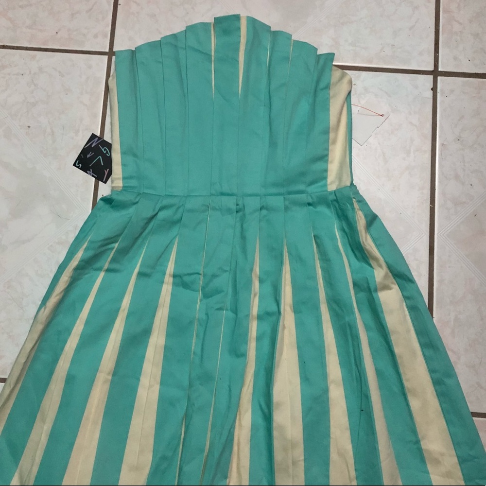 Nasty Gal Sweet Pleat dress Aqua XS